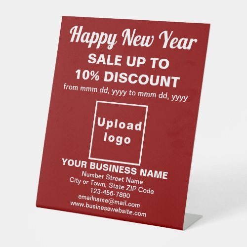 Business New Year Sale on Red Pedestal Sign