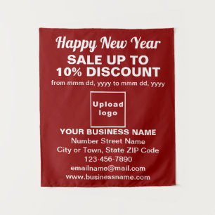 Business New Year Sale on Red Tapestry