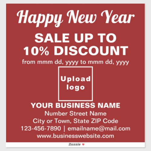 Business New Year Sale on Red Vinyl Sticker