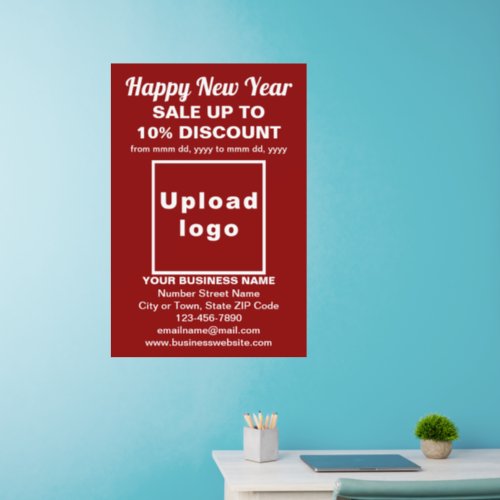 Business New Year Sale on Red Wall Decal
