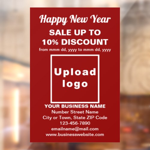 Business New Year Sale on Red Window Cling