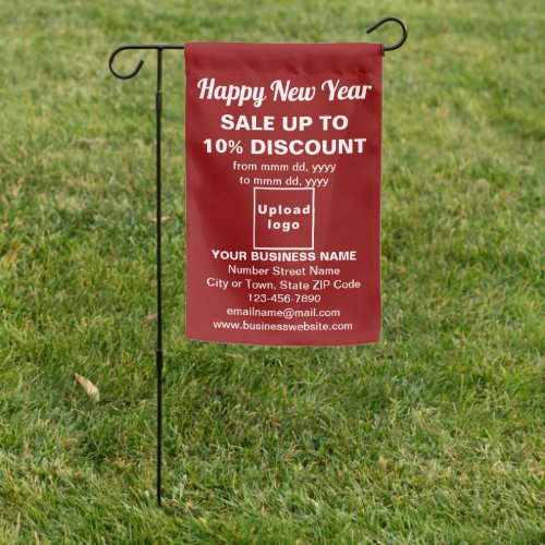 Business New Year Sale on Single_Sided Print Red Garden Flag