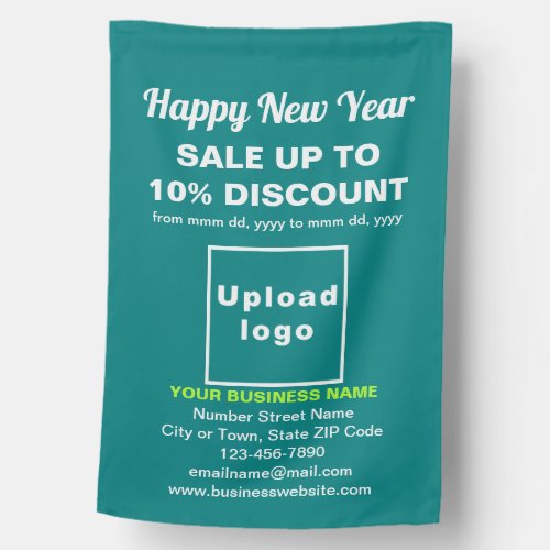 Business New Year Sale on Teal Green Flag