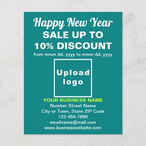 Business New Year Sale on Teal Green Flyer