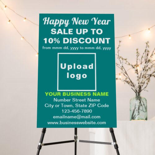 Business New Year Sale on Teal Green Foam Board