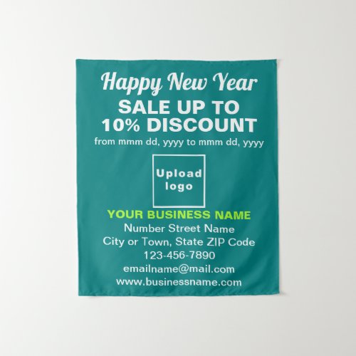 Business New Year Sale on Teal Green Tapestry