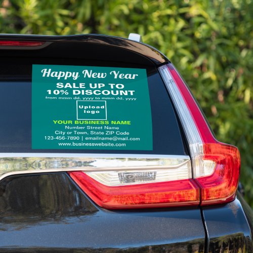 Business New Year Sale on Teal Green Vinyl Sticker