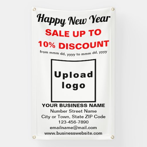 Business New Year Sale on White Banner