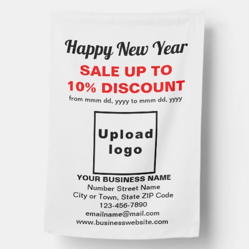 Business New Year Sale on White Flag