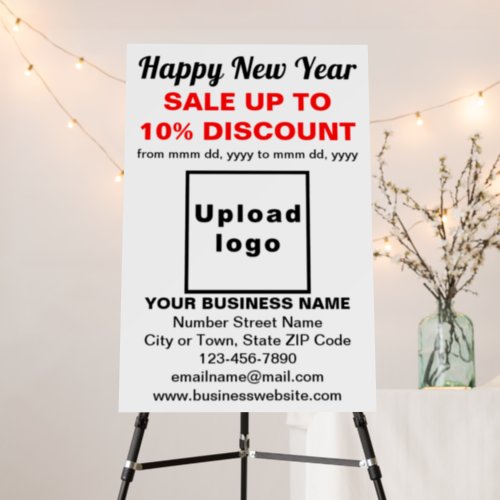 Business New Year Sale on White Foam Board