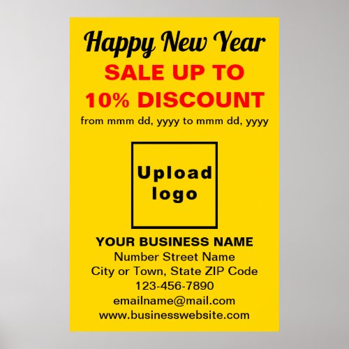 Business New Year Sale on Yellow Poster