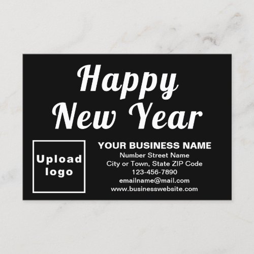 Business New Year Small Black Flat Card