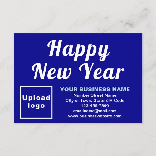 Business New Year Small Blue Flat Card