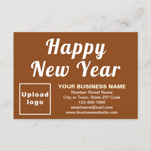 Business New Year Small Brown Flat Card