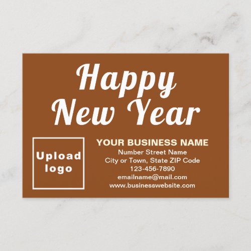 Business New Year Small Brown Flat Greeting Card