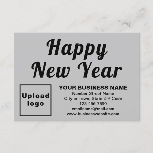 Business New Year Small Gray Flat Card