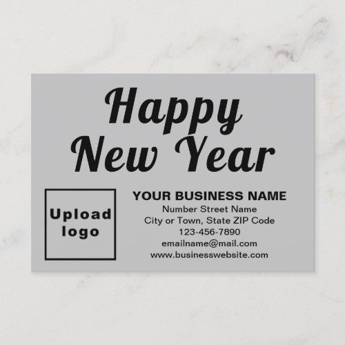 Business New Year Small Gray Flat Greeting Card