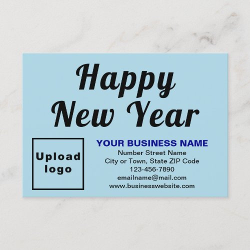 Business New Year Small Light Blue Flat Card