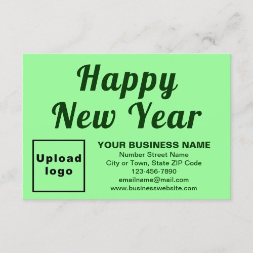 Business New Year Small Light Green Flat Card