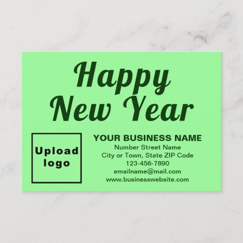 Business New Year Small Light Green Flat Greeting Card