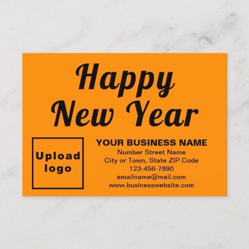 Business New Year Small Orange Color Flat Card
