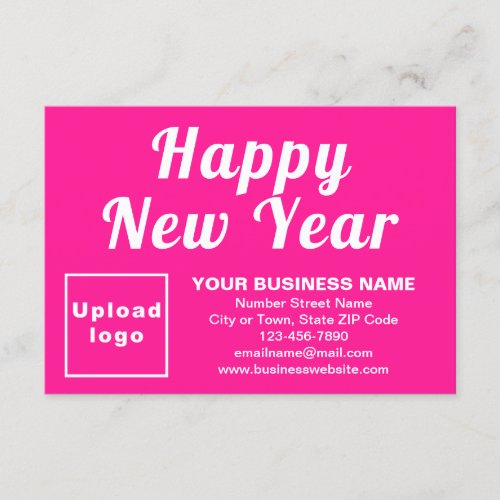 Business New Year Small Pink Flat Greeting Card