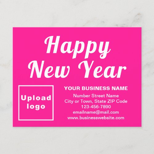 Business New Year Small Pink Flat Holiday Card