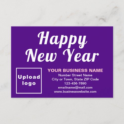 Business New Year Small Purple Flat Greeting Card