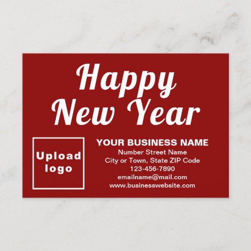 Business New Year Small Red Flat Greeting Card