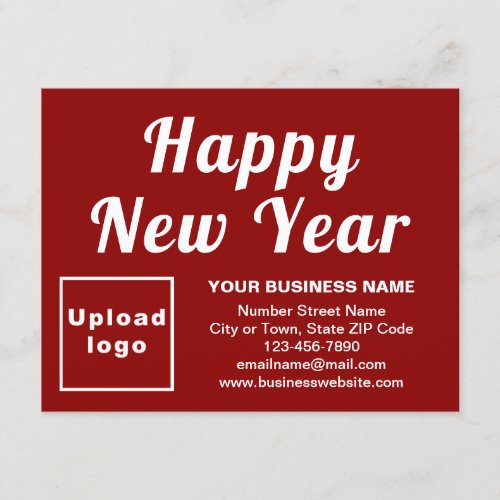 Business New Year Small Red Flat Holiday Card