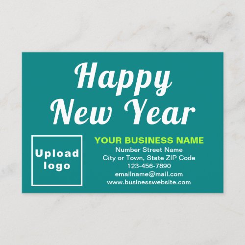 Business New Year Small Teal Green Flat Card