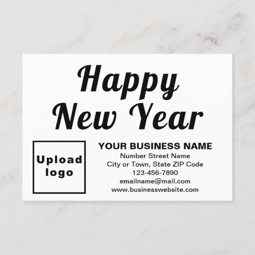 Business New Year Small White Flat Card