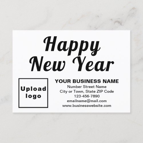 Business New Year Small White Flat Greeting Card