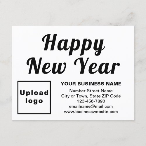 Business New Year Small White Flat Holiday Card