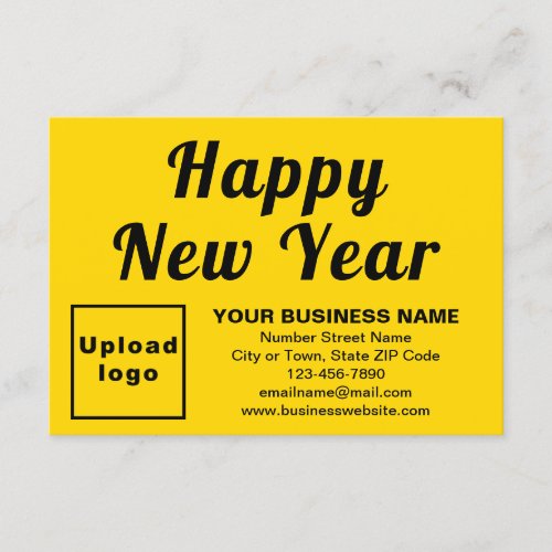 Business New Year Small Yellow Flat Card
