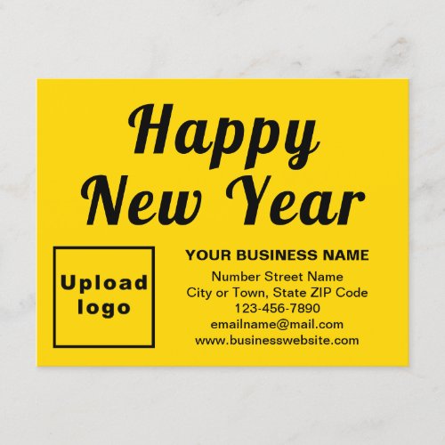 Business New Year Small Yellow Flat Holiday Card