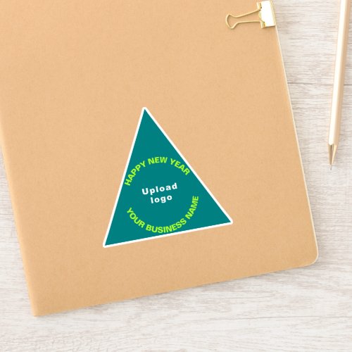 Business New Year Teal Green Triangle Vinyl Sticker