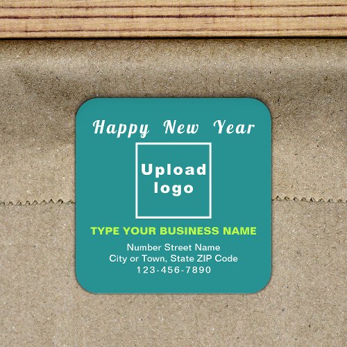 Business New Year Teal Square Sticker