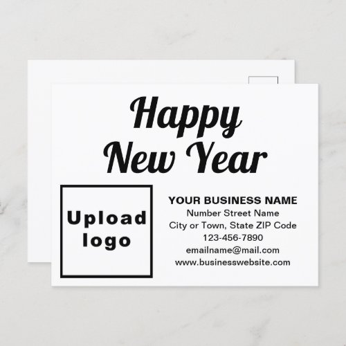 Business New Year White Holiday Postcard