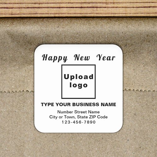 Business New Year White Square Sticker