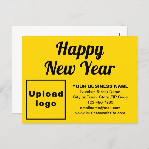 Business New Year Yellow Holiday Postcard