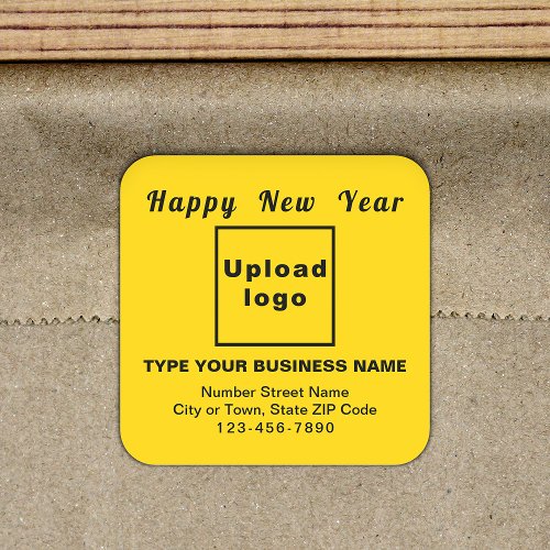 Business New Year Yellow Square Sticker