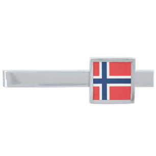 Business Norway & Norwegian Flag fashion / sports Silver Finish Tie Bar