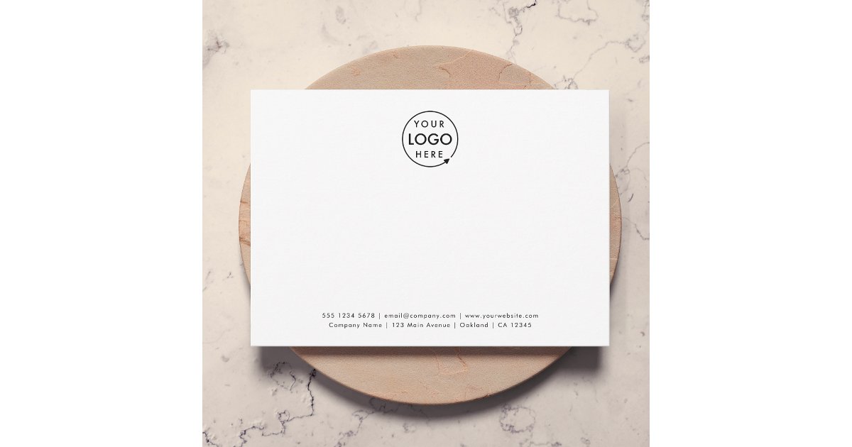 Business Note Card | 5x7 Company Branded Logo | Zazzle