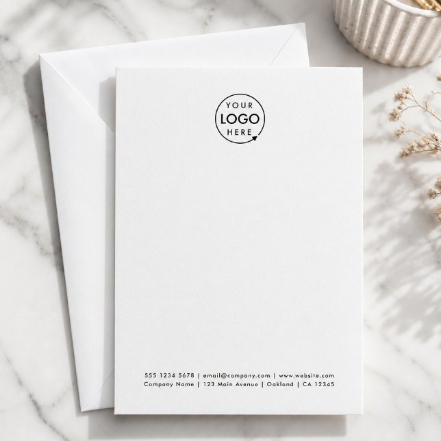 Business Note Card | Vertical 5x7 Logo Branded (Modern minimal vertical logo business note card by Guava - clean, simple, and professional)