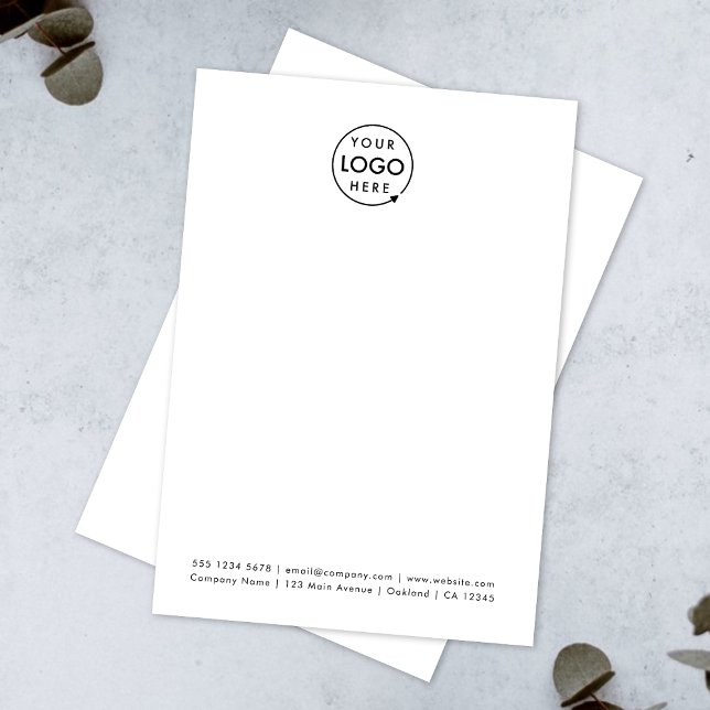 Business Note Card | Vertical 5x7 Logo Branded (Modern minimal vertical logo business note card by Guava - clean, simple, and professional.)