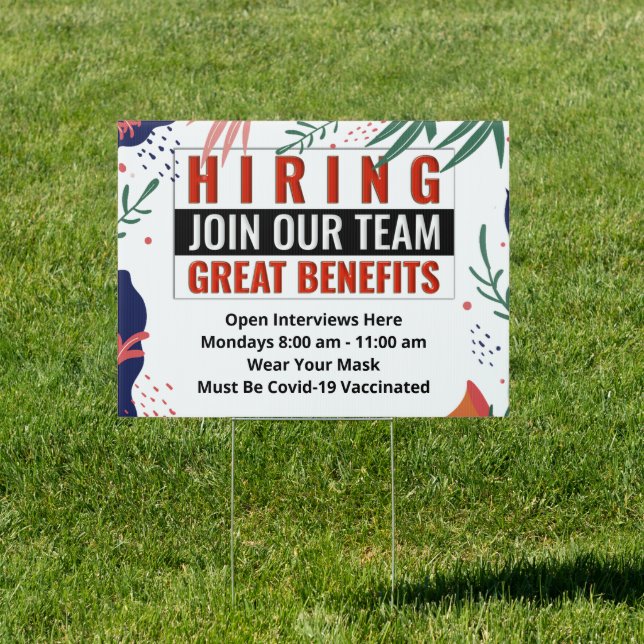 Business Now Hiring Help Wanted Employment Sign (Insitu)