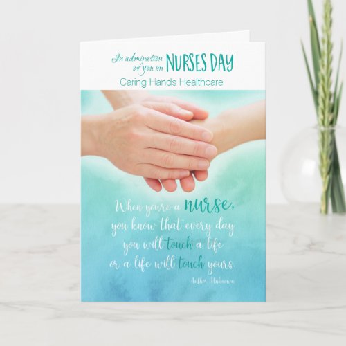 Business Nurses Day Tender Holding Hands Card