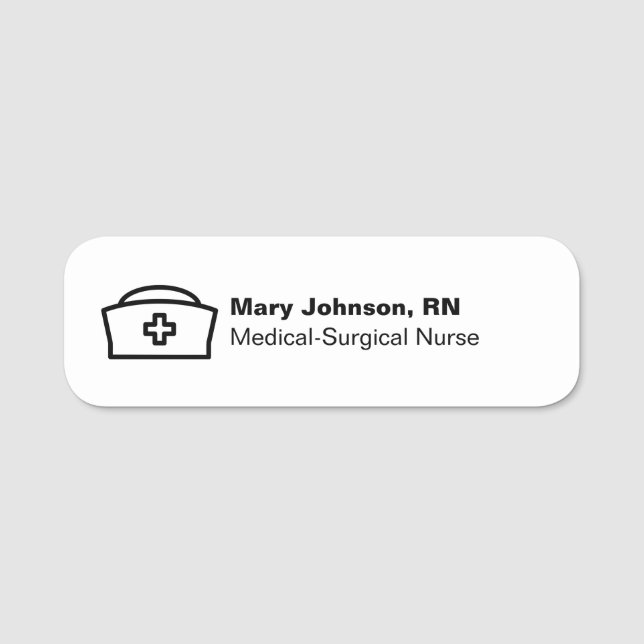 Business Nurse's Name Job Title and Cap  Tag (Front)