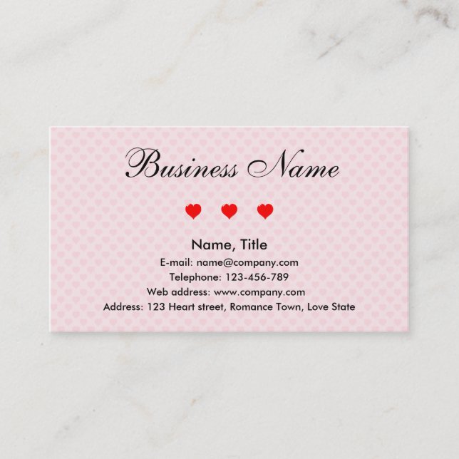 Business of Romance Business Card (Front)